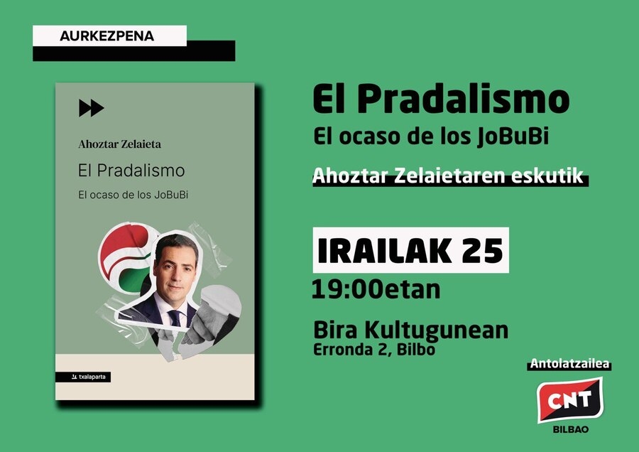 Ahoztar Zelaietak &quot;El Pradalismo&quot; liburu berria aurkeztuko du Bira Kultur Gunean